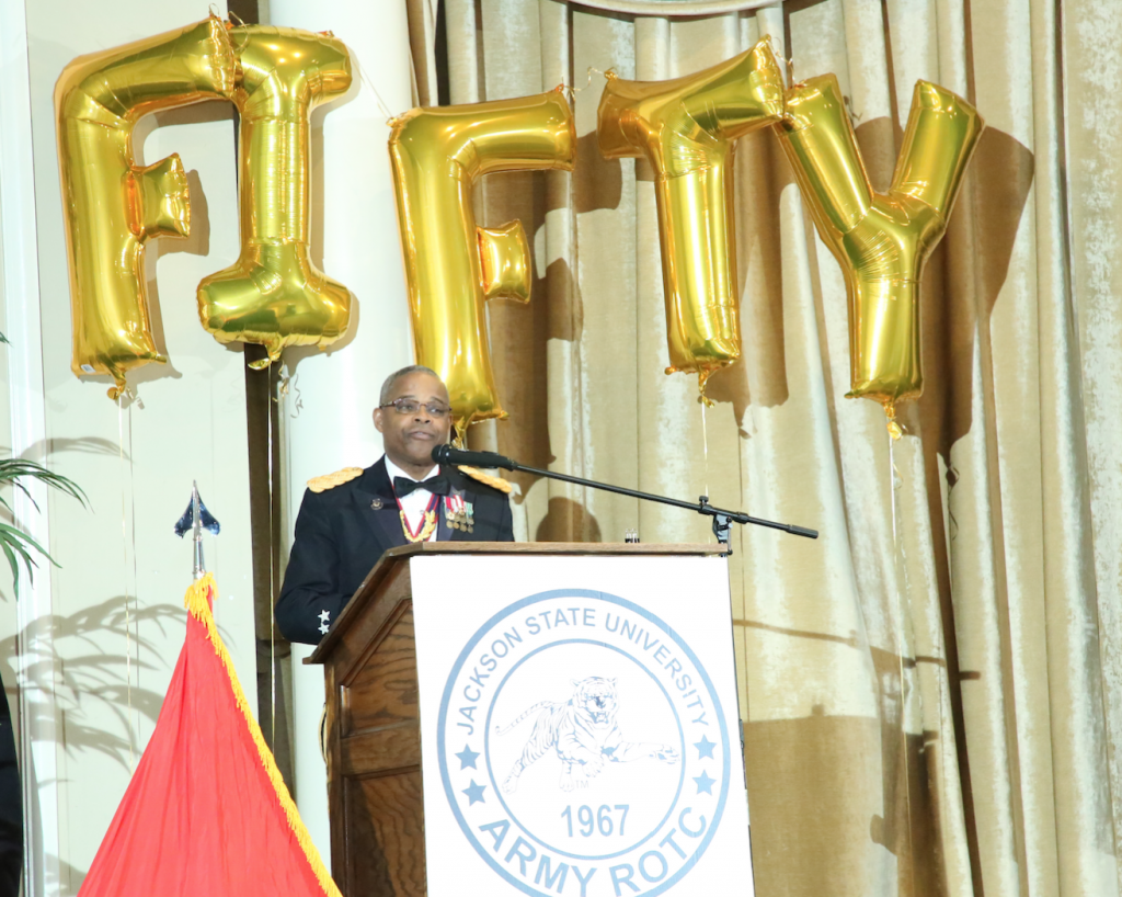 Maj. Gen. (Ret.) Reuben D. Jones was the keynote speaker for the gala. He said, “Each year we set aside this season to celebrate and pay tribute for your devotion, patriotism, selfless service and sacrifice as you prepare for a bright future.”