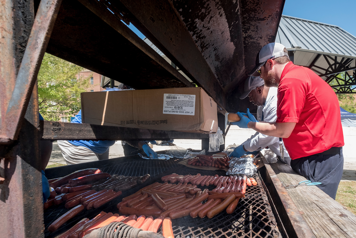 Free hotdogs were provided during the hotspot, along with chips, sodas and other giveaways. (Photo by Charles A. Smith/JSU)