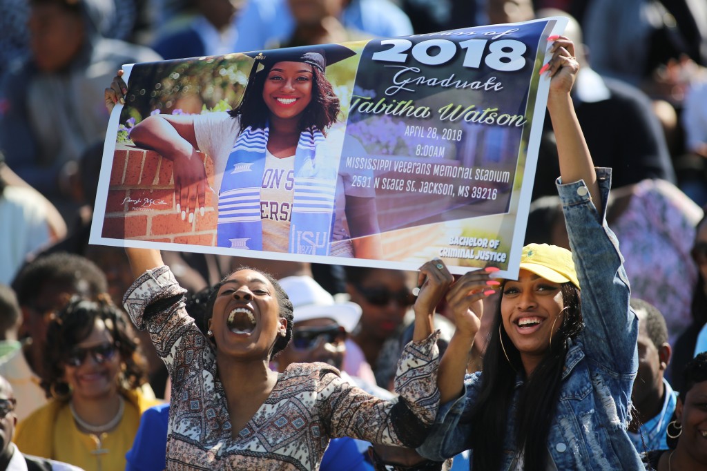 Displays of love were woven throughout the audience of family and friends who came out in full force. (JSU)