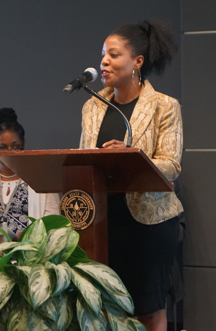 Prior to commencement, Bennetta Robinson received the highest graduate grade point average award at the College of Public Service honors program. She also provided a phenomenal welcome address at the CPS program.