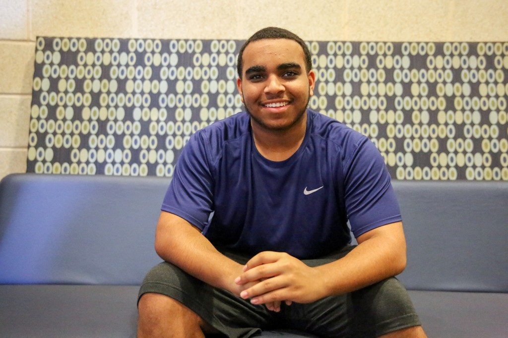 Eighth-grader Justin Beacham was encouraged by the story of pilot Capt. Barrington Irving. Beacham says as an aspiring patent attorney he recognizes the importance of learning a STEM discipline. (Photo by Aron Smith/JSU)