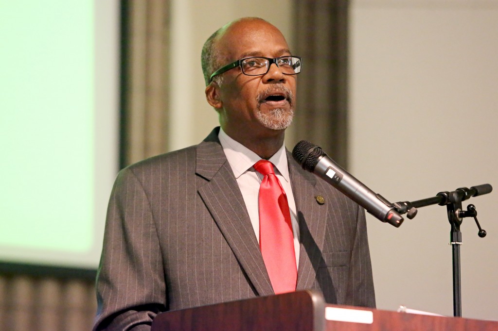 Dowell Taylor, interim director of the University's symphonic band, says that the biggest influences impacting bands are cultural, musical and stylistic changes noting that he and his directors have an obligation to educate their students, so they make sure to give them an equalized diet of old and new music. (Photo by Charles A. Smith/JSU)