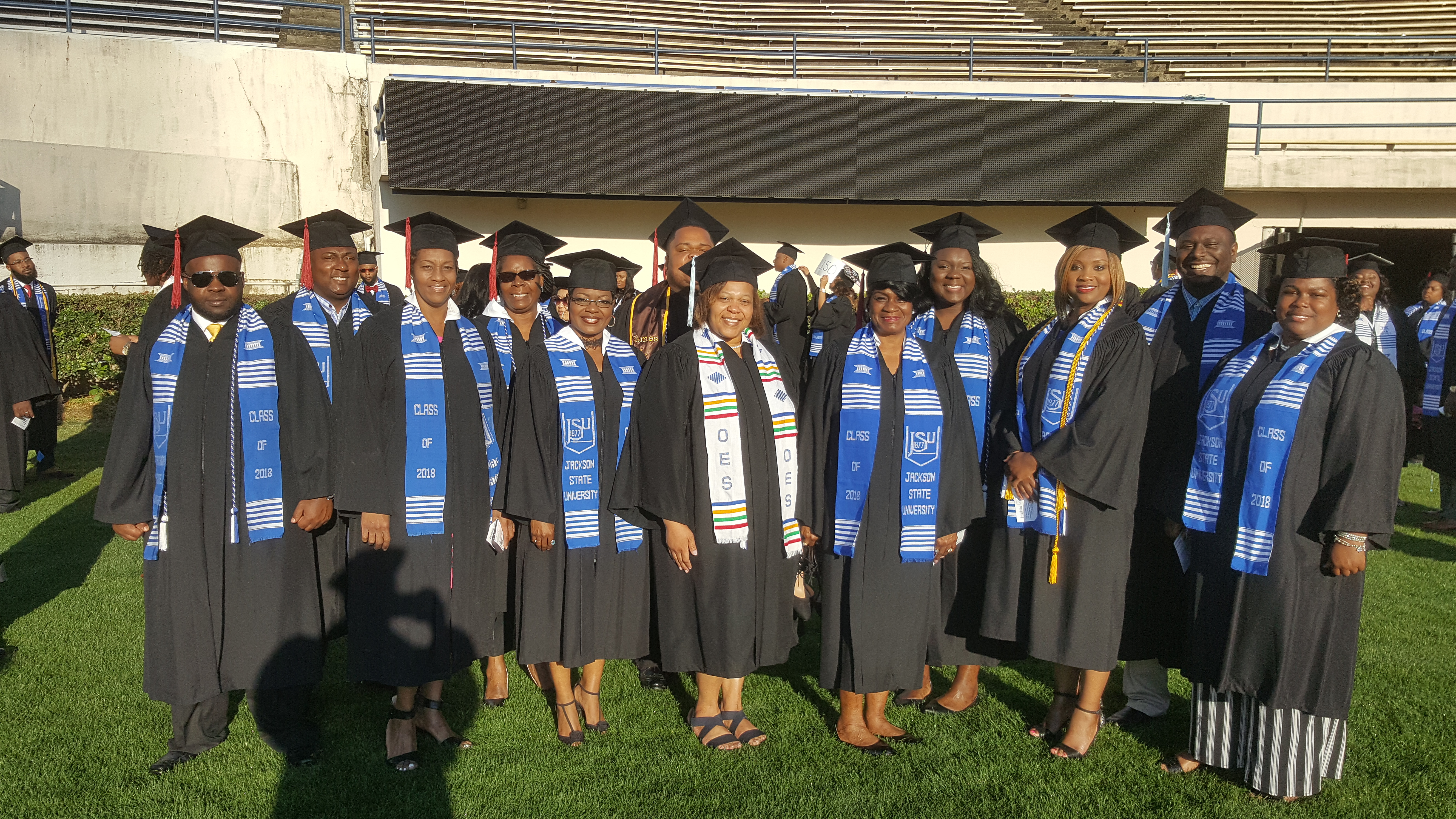 Among JSU’s first class of graduates in the Complete 2 Compete program are Justin Course, left, Steven Biggs, Tanyua Sanders, Gloria Joiner, Zetella Walker-Gooch, James Sanders, Kandice Smith, Annette Dixon, Latisha Johnson, Stephanie Long, David Fletcher and Linda McGee.