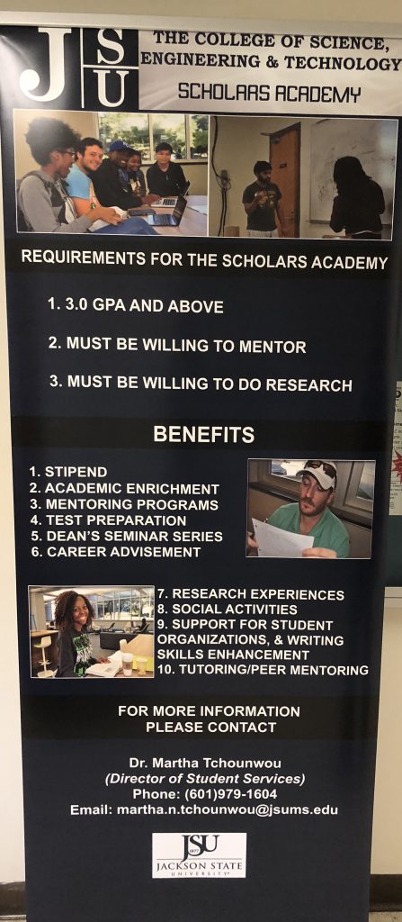 The advantages of being involved with the CSET academy are many for tutors and the tutored. For example, 90 percent of those tutored increase their performances by one or two grades for an overall ‘A.’ Meanwhile, tutors earn stipends, career advisement and other benefits. (Photo by L.A. Warren/JSU)