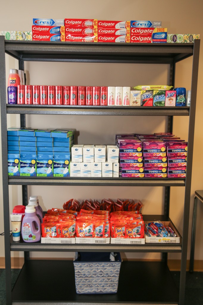 The Tiger Food Pantry offers students free toiletries and food as part of Deborah Bynum's, first lady of JSU, initiative to end campus hunger and make the matriculation experience more comfortable for students in need. (Photo by Aron Smith/University Communications)