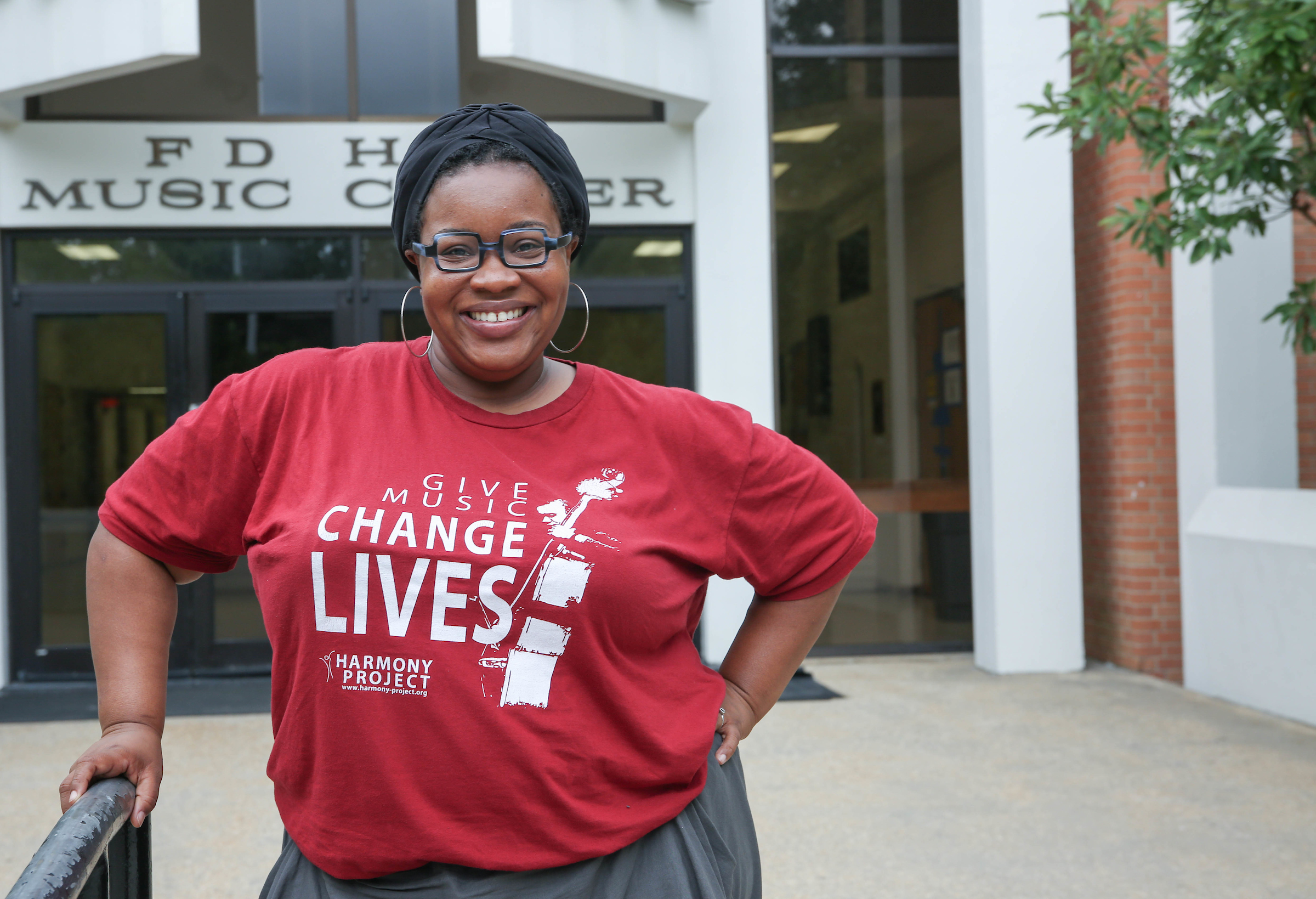 Mara Hall is the artistic director for the Harmony Project in Los Angeles that provides music education to youth in socioeconomic challenged areas. Hall and Dr. Carl Cunningham, graduates of JSU, helped to raise $10,000 to bring L.A. students to visit their alma mater. (Photo by: Kentrice S. Rush/JSU University Communications)