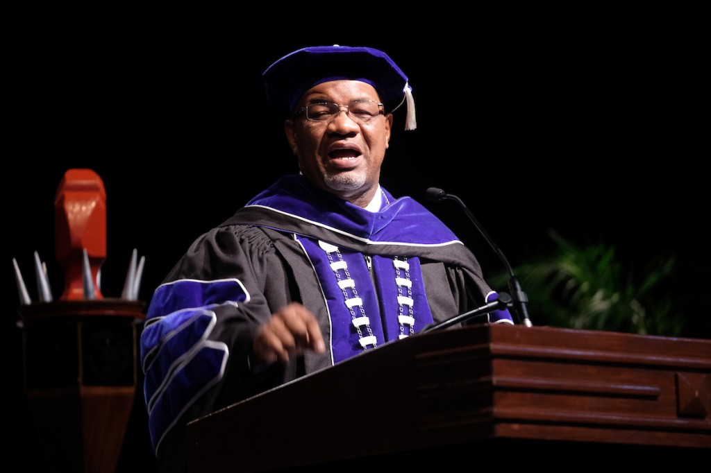 JSU President William B. Bynum Jr. said, “Our duty and responsibility is to continue the legacy built on the shoulders of our forefathers and foremothers. We have a duty to take the baton.” (Photo by Charles A. Smith/JSU