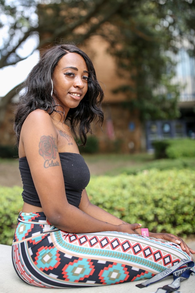Terrian Johnson, a freshman computer science major from Memphis, could be dubbed a “miracle child.” She said she wasn’t supposed to be born because her mother was told she could not have any children because of cancer. (Photo by Aron Smith/JSU)