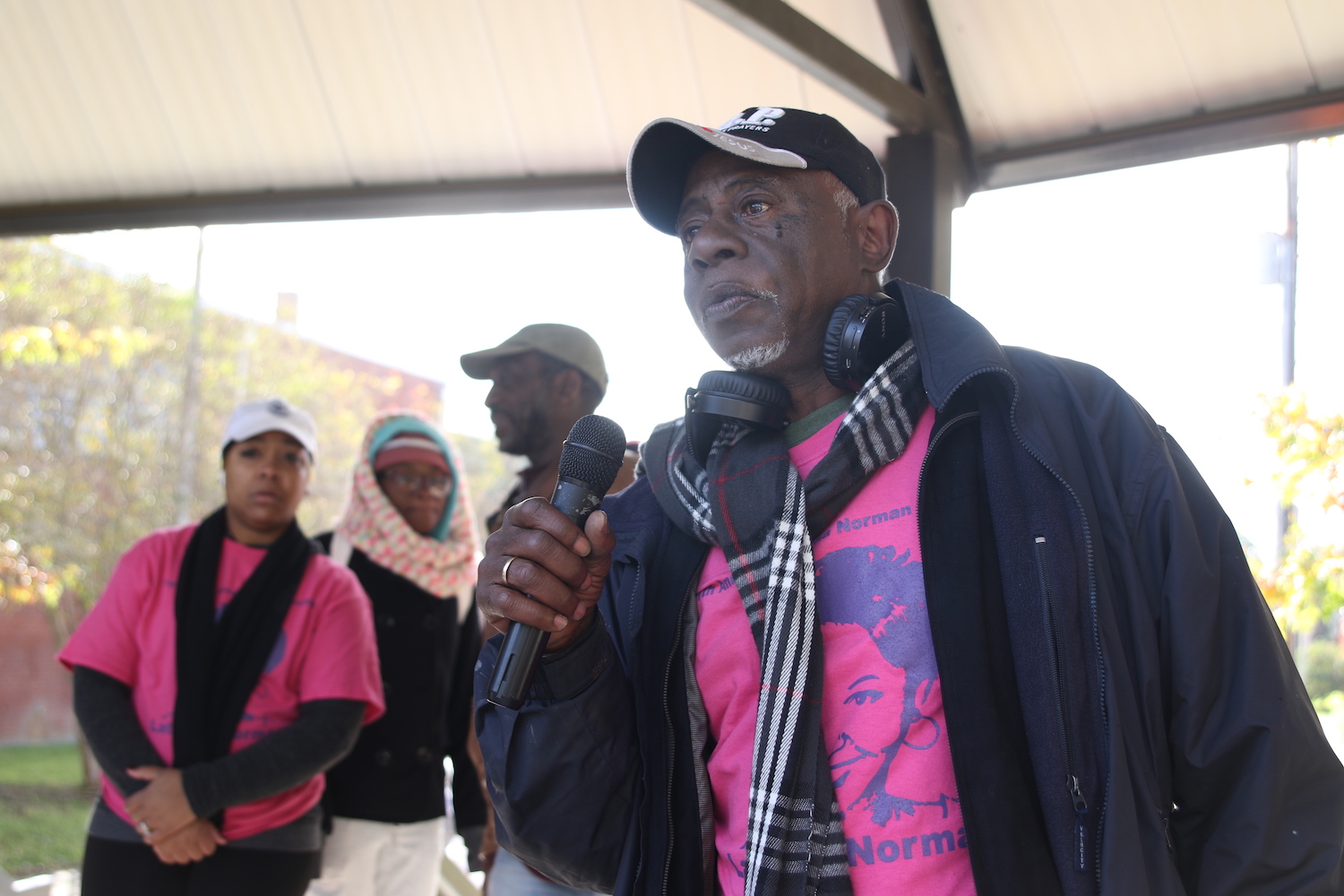 Danny Bolden, father of the late Latasha Norman, expressed gratitude to JSU, the community and others who traveled great distances to participate in the event. He said, “Awareness about domestic abuse is much needed on this campus and in the city. You can get out of this situation by seeking help.” (Photo by Aron Smith/JSU)