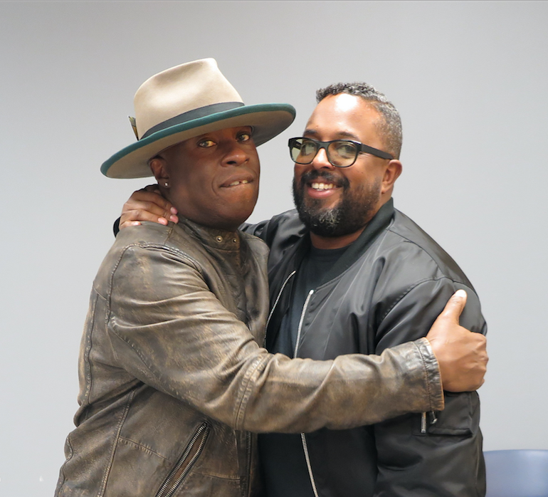 Members of Miles Davis' family, Vince Wilburn Jr., nephew, and Erin Davis, one of three sons, attended the public opening of the exhibit. They both shared some of their intimate experiences with the music legend. (Photo by Rachel James-Terry/JSU)