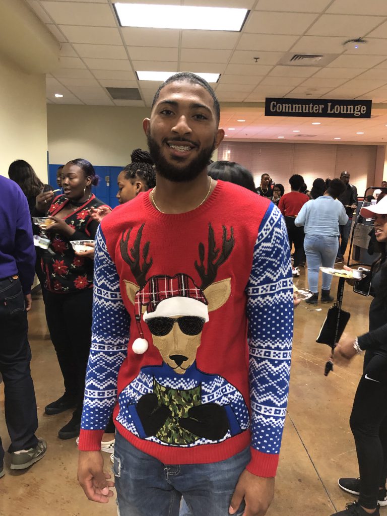 The Student Center is flooded with holiday revelers who occupied several floors that had different entertainment. (Photo by L.A. Warren)