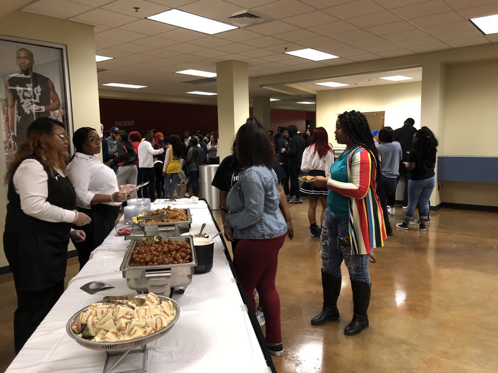Student indulged in a variety of food for the third annual holiday event. (Photo by L.A. Warren)