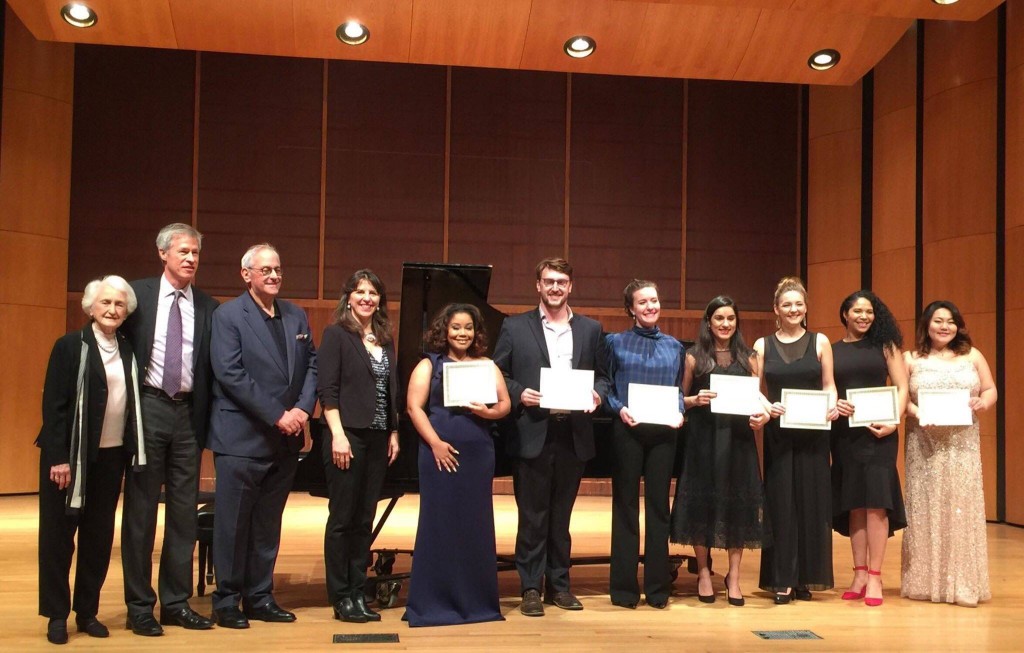 Hilary Watkins, (fourth from left), graduating senior, was one of four competitors to receive an encouragement award after competing in the Metropolitan Opera National Council District Auditions held at the University of Memphis. (Photo special to JSU)