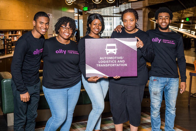 JSU students -- (left to right) Damian Murray, finance major; Lasonya “LaLa” Walton, marketing major; Jasmine B. King, political science major; Shanice Hopson, computer science major; and Zacchaeus Simmons, industrial technology major, recently competed in a pitch competition in Detroit. They all agreed that they would do it again in a heartbeat. (Photo special to JSU)