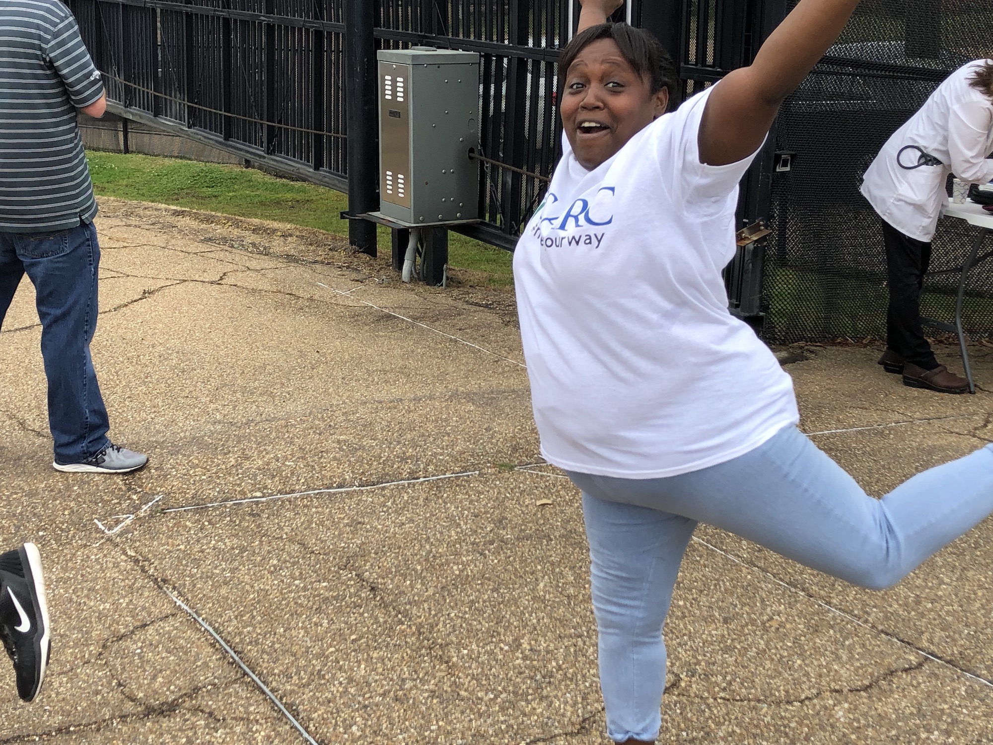 After three trips around the stadium, the jubilation was obvious for this participant. (Photo by L.A. Warren/JSU)