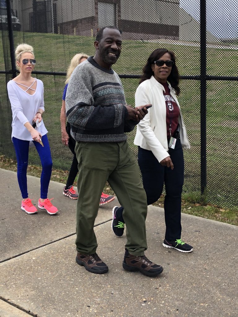 SPH colleagues join other participants strolling around the Mississippi Veterans Memorial Stadium. (Photo by L.A. Warren/JSU)