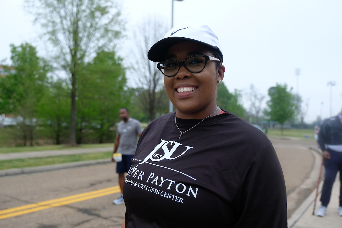 Alla Frank, assistant director of JSU’s Auxiliary Enterprise, said the 5K walk/run urges communities to focus on their health. (Photo by Aron Smith/JSU)