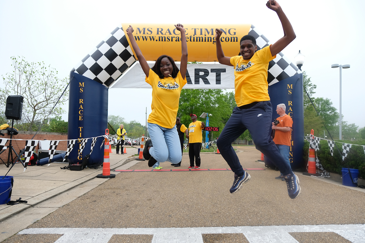 JSU students show their excitement for the annual run/walk event. (Photo by Aron Smith/JSU)