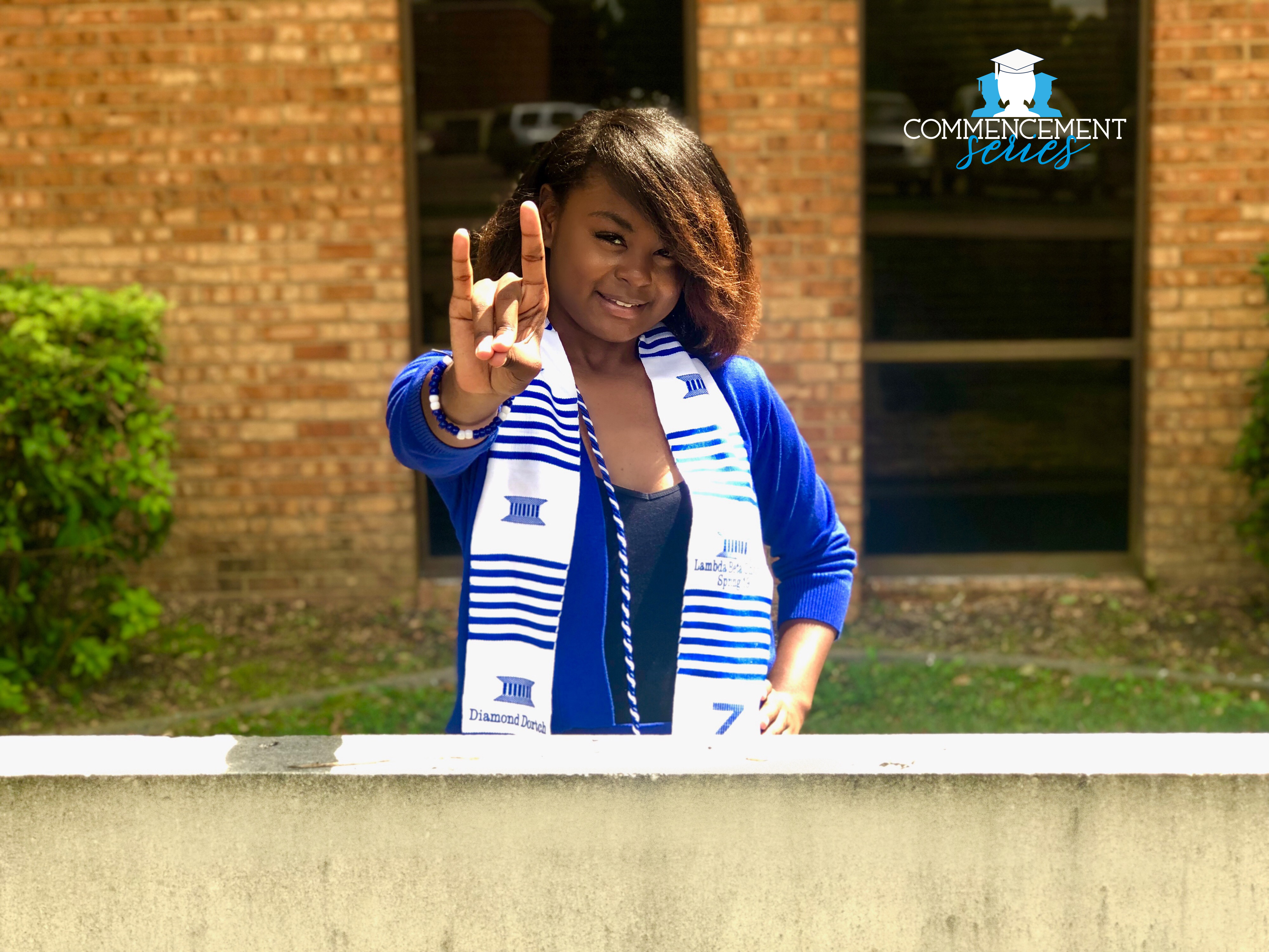 Diamond Dortch, a native of Chicago, overcame the challenges of cerbral palsy to become an honor student, who will teach at Raines Elementary in August. (Photo special to JSU)