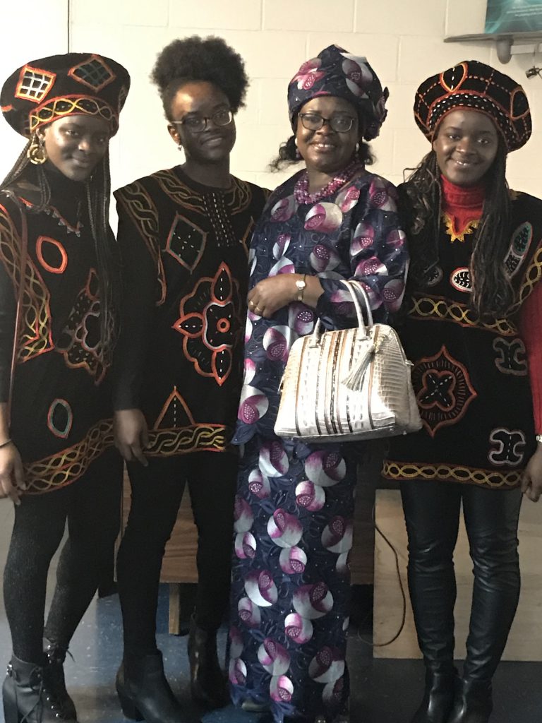 Landrie Tchakoua, computer engineering major, was among those recently inducted into PKP. Her mother and twin sisters were previously inducted. Left to right: Astride Tchakoua, Landrie Tchakoua (second from Left), Clauditte Tchakoua and Ingrid Tchakoua. (Photo special to JSU)