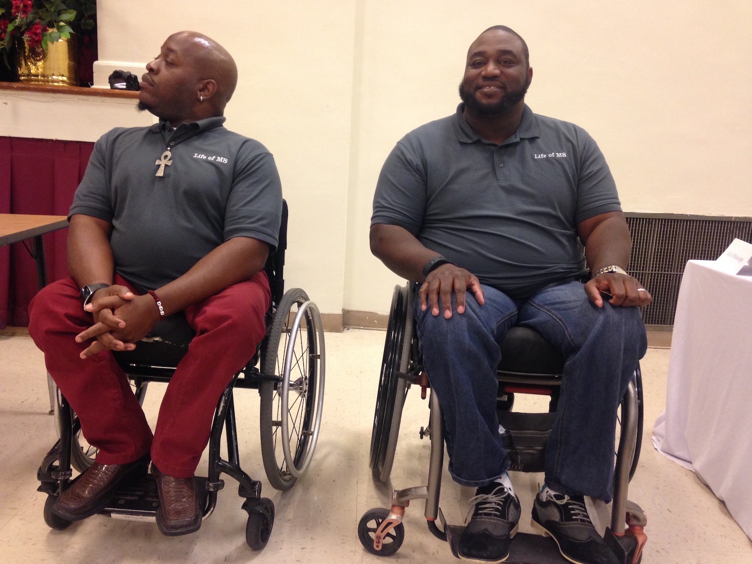 Motivational speaker Dwight Owens, right, and JSU alum Mario Henderson were special guests during a presentation by JSU’s Metro Jackson Community Prevention Coalition (MJCPC). The organization invited Lanier High School students to hear about the consequences of drunken-driving.