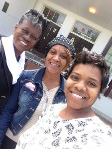 MJCPC prevention specialists Terry Bennett and LaQuita Sims, along with staffer Tonia Cowart, celebrate efforts by JSU and other organizations to prevent drunken-driving.