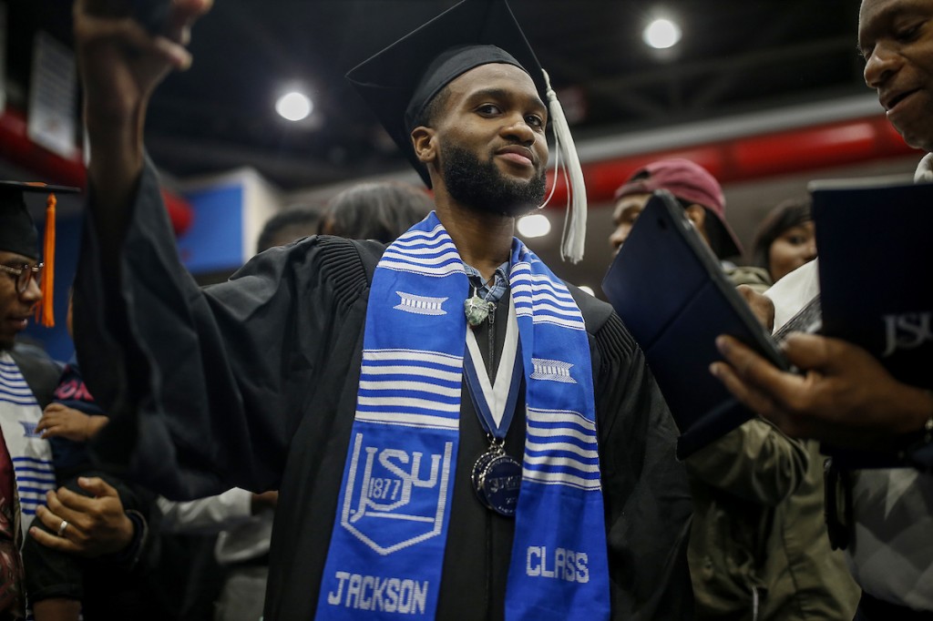 William H. Kelly III received his degree in mass communication in the College of Liberal Arts’ Department of Journalism and Media Studies. The native of Houston, Texas, said, “There were so many times when I didn’t think I was going to make it.” (Photo by Charles A. Smith/JSU)