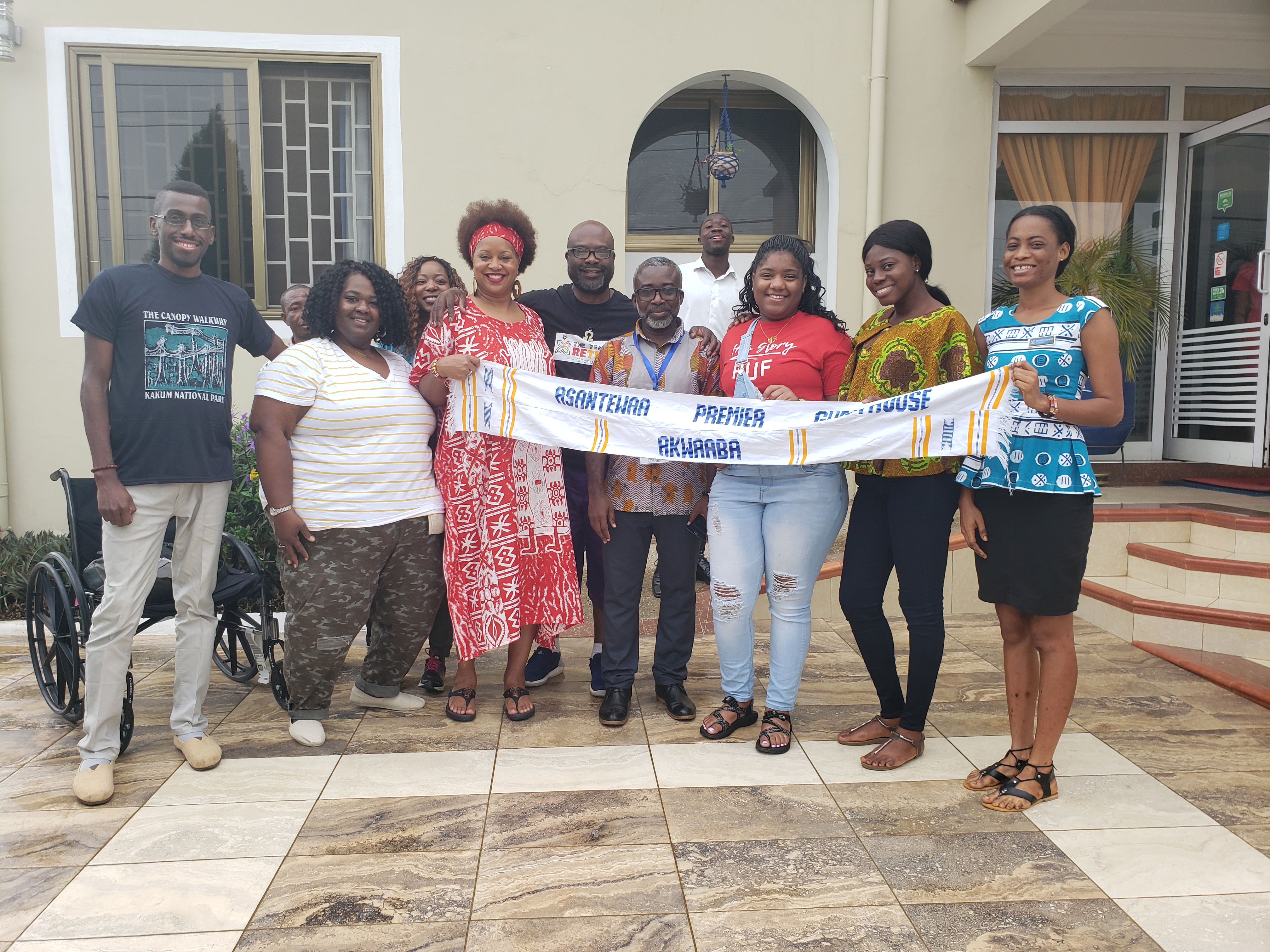 Toni T. Holloway, second from left, was one of five students who traveled abroad to Ghana. Holloway said she gained a greater sense of self-identity through her experience, which was beautiful and emotional. (Photo special to JSU)
