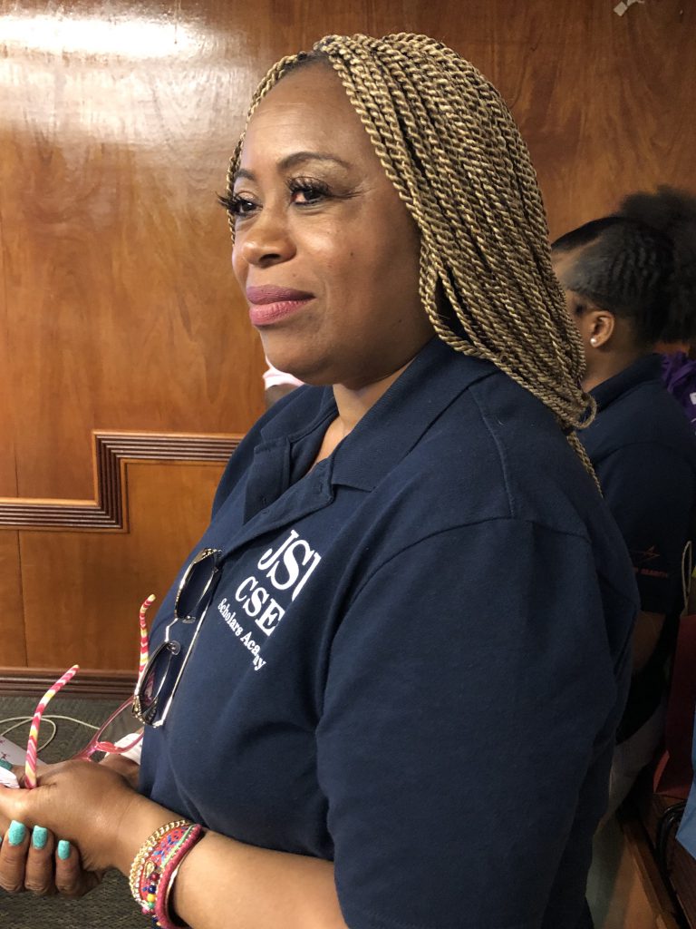 Dr. Martha Tchounwou, director of Student Support Services in CSET, said summer program is ideal for high school students in Grades 10-12 who express an interest in STEM. “This has been a fabulous year because the girls learned how to program.” (Photo by L.A. Warren/JSU)