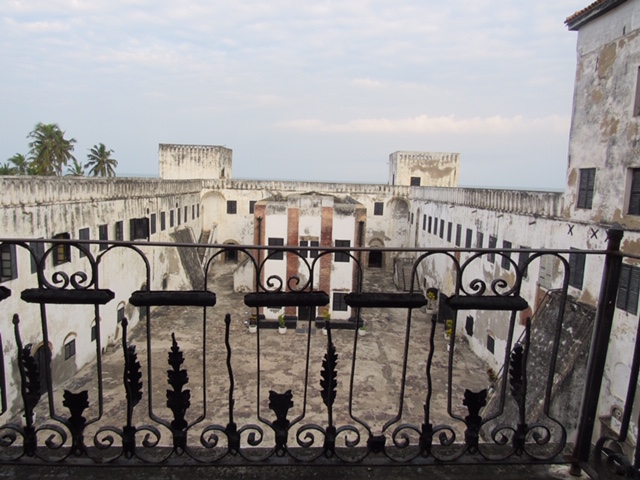 Jackson State University students toured Ghana's Elmina Slave Castle or "dungeons" where enslaved Africans were housed for as long as three months while waiting to be transported across the Atlantic. In the center, sits a church. (Photo special to JSU)