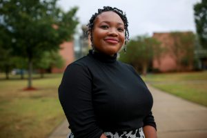 "Gallery One allows me to be myself and that's really important to me because sometimes I feel like I can't be myself anywhere else on campus," says Brandi Knott. (Photo by Aron Smith/JSU)