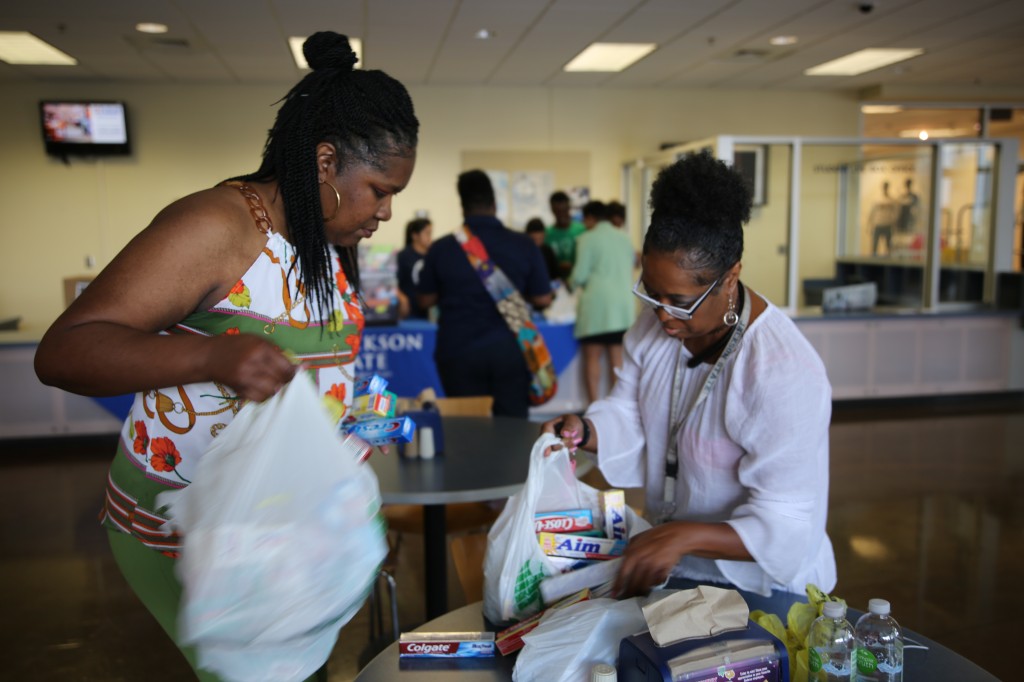 A service organization called Peace and Pearls also donated items to victims of the storm. (Photo by L.A. Warren/JSU)