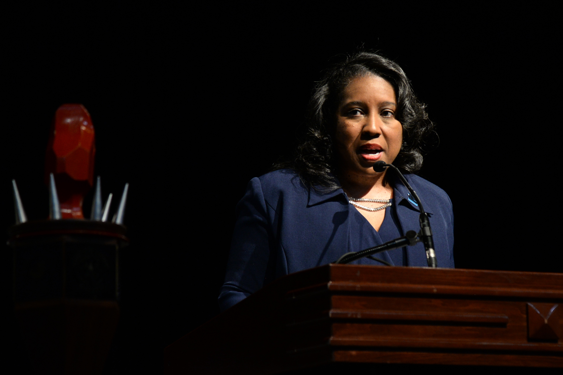 Yolanda Owens, JSU alum and National Alumni Association president from 2014-2018, served as the keynote for the 142nd Founders' Day Convocation at Jackson State University on Thursday, Oct. 10 (Photo by Darek Ashley)