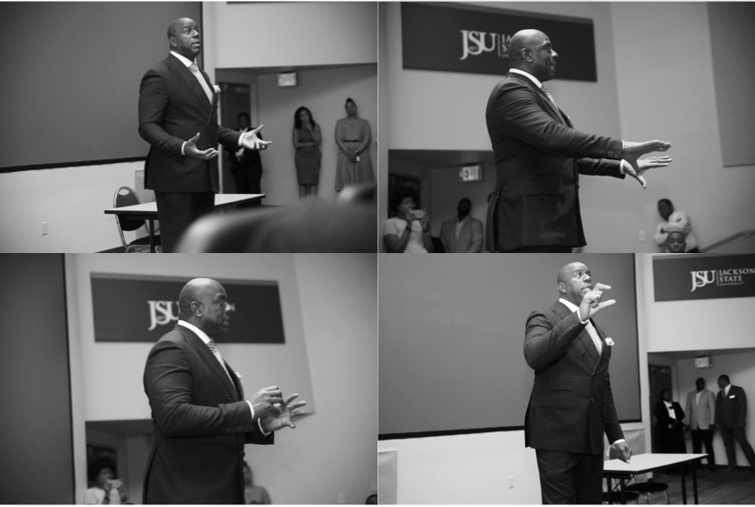 Standing 6'9, Earvin "Magic" Johnson is arguably the best point guard of all time. ESPN's Rob Peterson is quoted saying "No one was more dynamic, or magical, with the ball in open court." (Photos by Aron Smith/JSU)