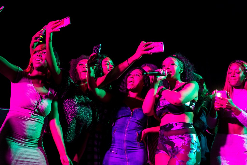 LightSkinKeisha calls the ladies on stage during the Jackson State University homecoming concert on Thursday, Oct.10. The rapper was signed to L.A. Reid's Hitco Entertainment after a track she wrote went viral. (Photo by William Kelly/JSU)