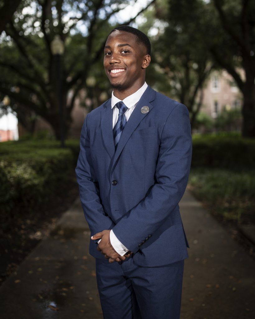 Jordan Jefferson, SGA president at Jackson State University, has been selected as finalist for a Rhodes Scholarship. If chosen, Jefferson will be JSU's first Rhodes Scholar. (Photo by Charles A. Smith/JSU)