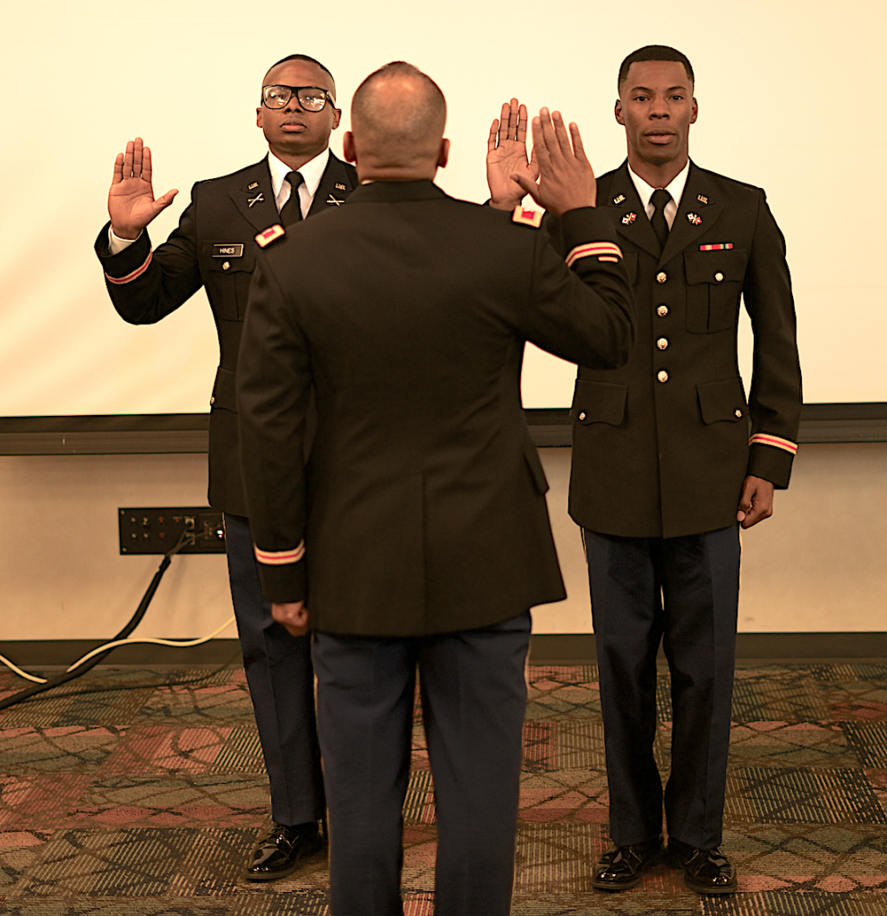 The oath of office is led by Col. Harris. (Photo by Desmond Jones/JSU ROTC)