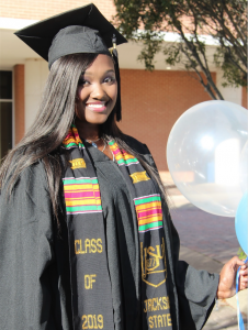 Seynabou Seck graduated with a degree in accounting and said she couldn't wait to celebrate with family. (Photo special to JSU)
