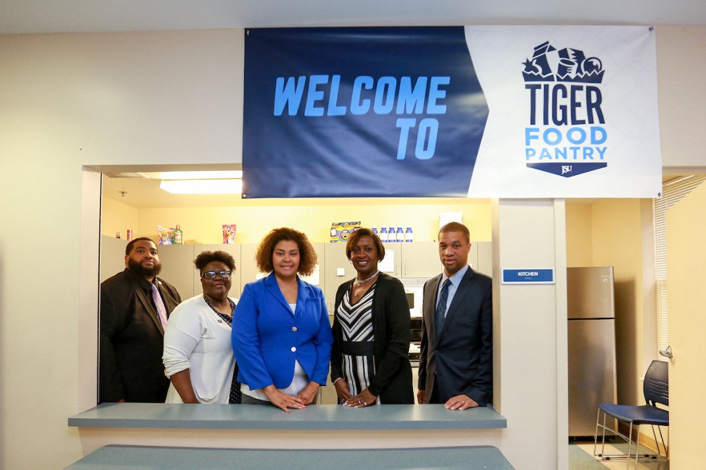 Because food insecurity exists on campus, the JSU Tiger Pantry provides various items for students. The pantry is located inside the university’s Campbell Suites North. (Photo by William Kelly III/JSU)