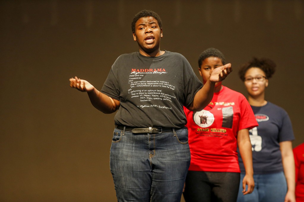 MADDRAMA, JSU's student organization, gave a thought-provoking performance called "If Knees Could Talk." Dr. Mark Henderson, director of MADDRAMA, said he wrote and chose the piece because "When we look at the history of our survival, prayer was very instrumental in that," said Henderson. (Photo by Charles A. Smith/JSU)