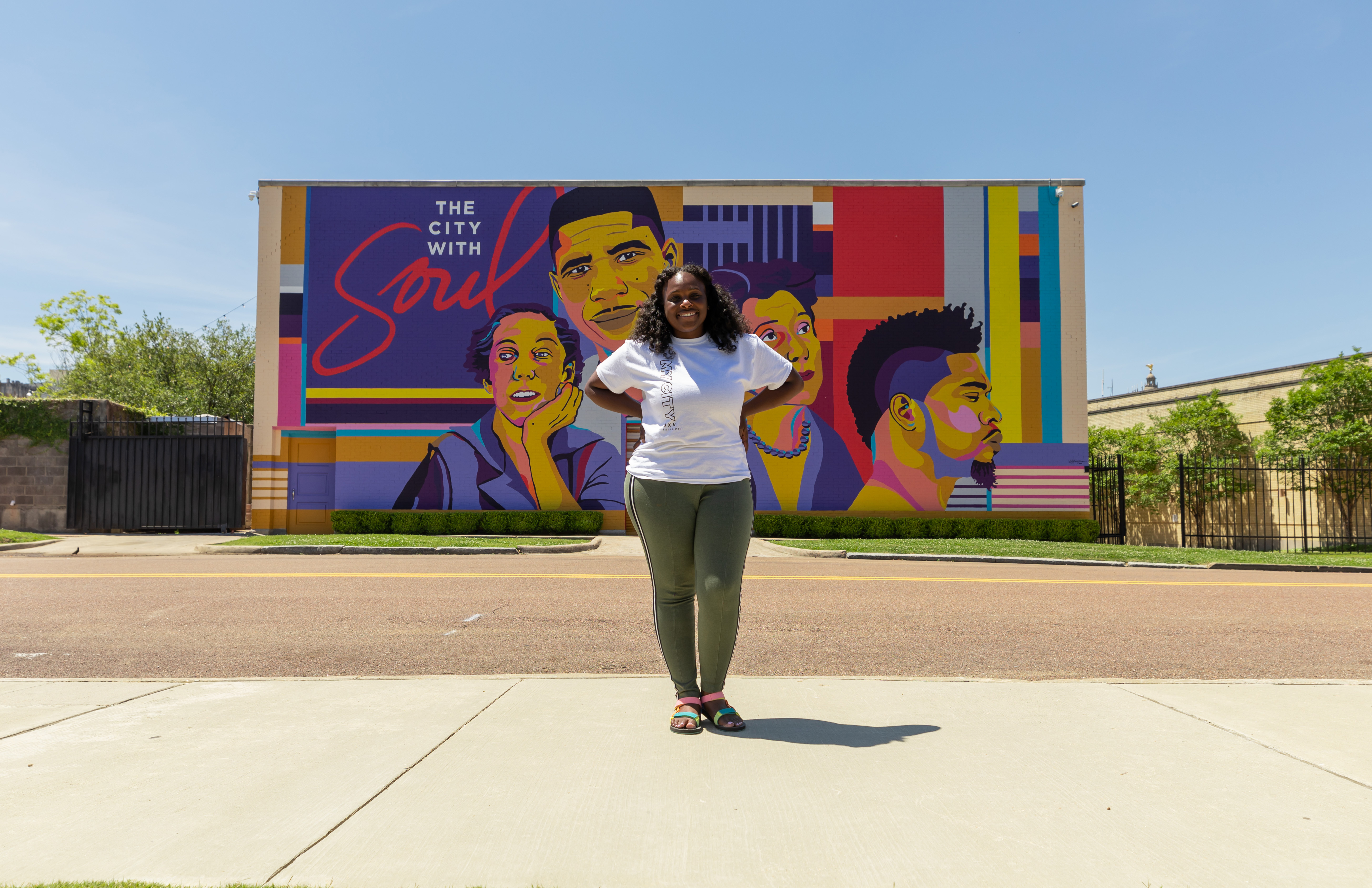 Reshonda Perryman, 31, is an alum of Jackson State University and the creative designer at Visit Jackson. The organization wanted to celebrate four of the five Capital City mainstays. The "Jxn Icons" mural features Medgar Evers, Eudora Welty, Thalia Mara Mohoney and David Banner.