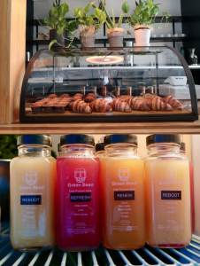 Located in the heart of downtown Jackson, Green Bean offers pour over coffee, cold pressed juices, tea and pastries.