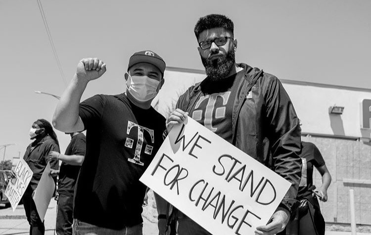 Students from diverse backgrounds show solidarity for change as it relates to the treatment of people of color. (Photo by Wakil Atig)