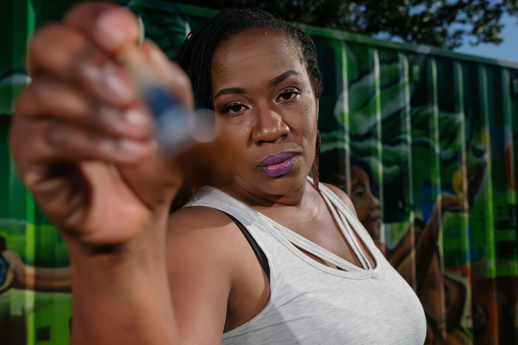 Jackson native Sabrina Howard is a conscience-minded artist known for her compelling yet thought-provoking creations. (Photo by Charles A. Smith/JSU)