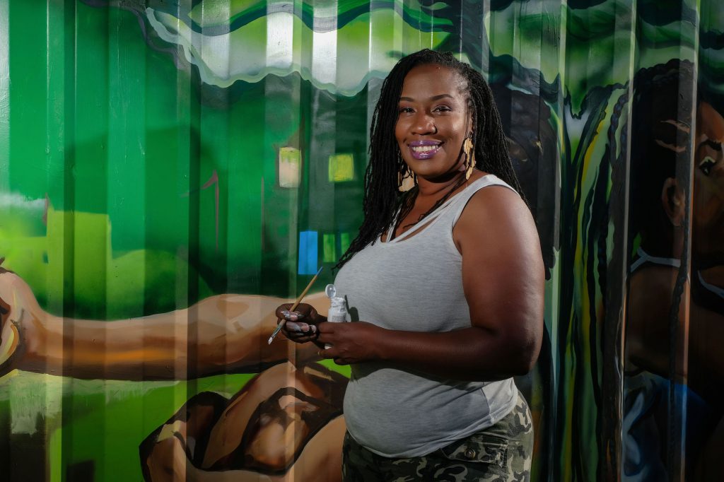 Howard said, “Being a creative living in the South, I feel it’s extremely important for us to reflect what’s happening around us.” (Photo by Charles A. Smith/JSU)