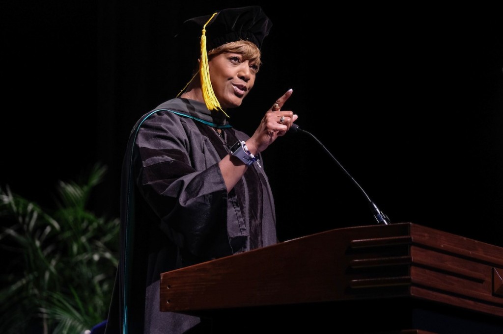 Dr. Earlexia Norwood was in the inaugral class of the DuBois-Harvey Honors College. Last year, Norwood, a licensed physician, served as the Founders’ Day keynote at her alma mater. (Photo by Charles A. Smith/JSU)