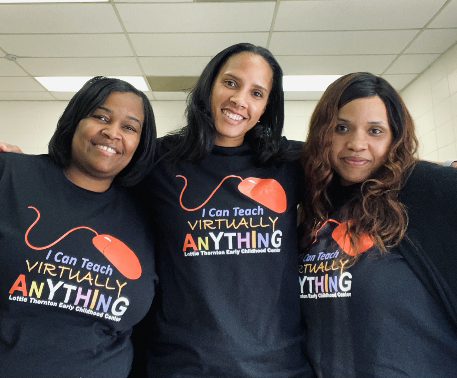 The Lottie Thornton Early Childhood Center has been providing virtual classes to their preschoolers since the spring, and parents are pleased with results. Pictured left to right: Deja Johnson, preschool teacher, Dr. Kanesha Bennett, director, Tameka Moses, preschool teacher. (Photo special to JSU)