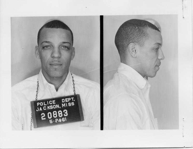 David Dennis' 1961 mugshot in Jackson, Mississippi.
