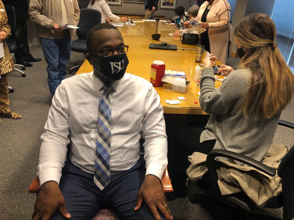 JSU President Thomas K. Hudson received the vaccine earlier this year to encourage others to follow suit. Today, many other JSU employees have been vaccinated.