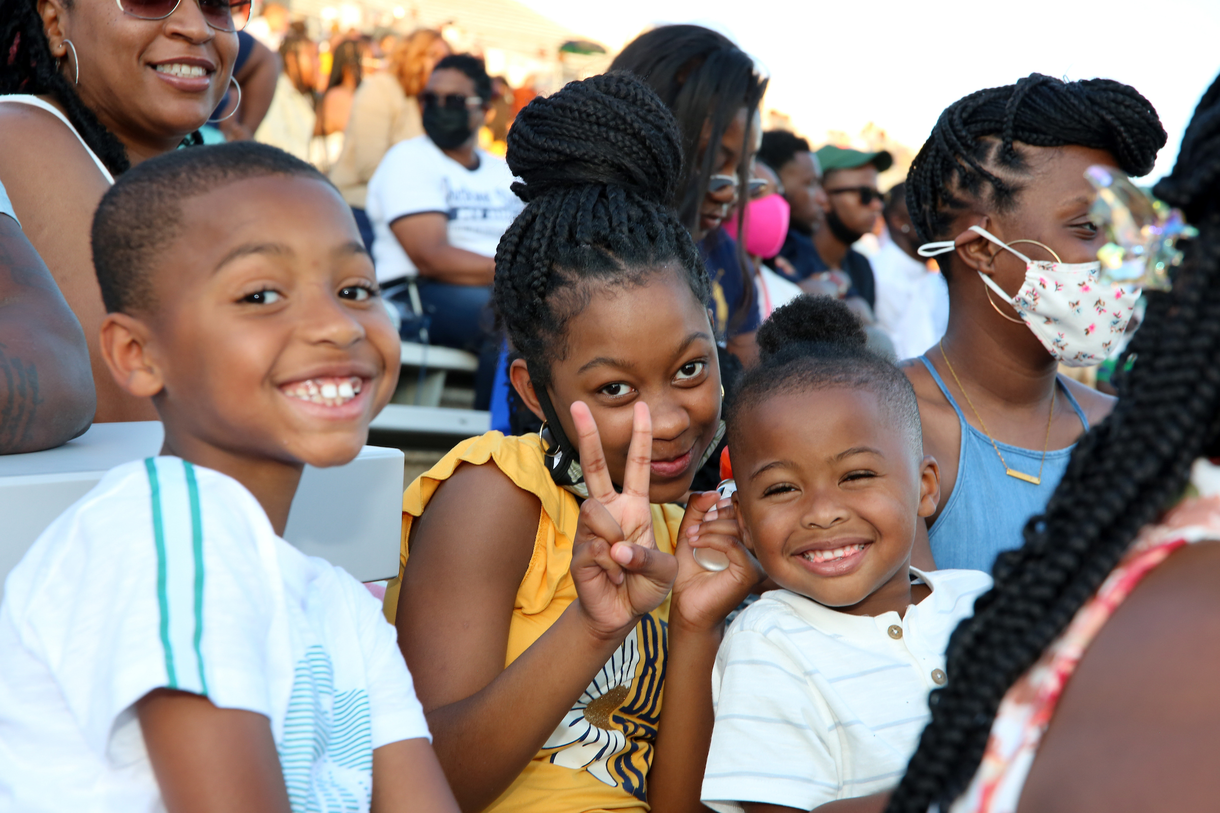Friends and family were all smiles as they watched loved ones revel in their moment at the Class of 2020 commencement ceremony on May 8. (Photo by Kentrice Rush)